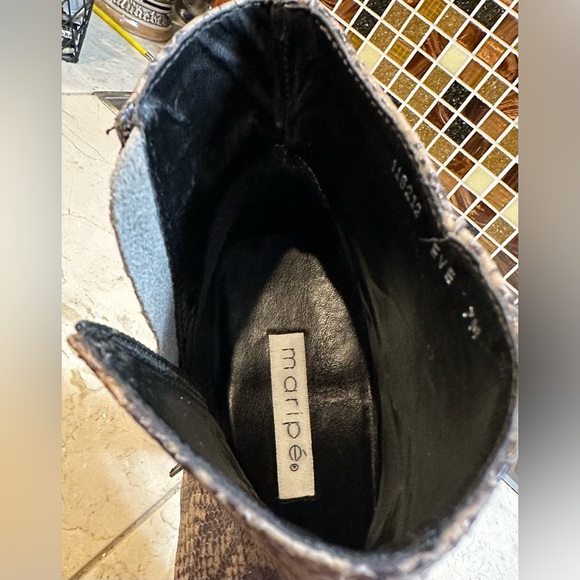 Maripe! Ankle Zip Boot/Eve/Leather Snakeskin/Size-7 - Picture 11 of 16